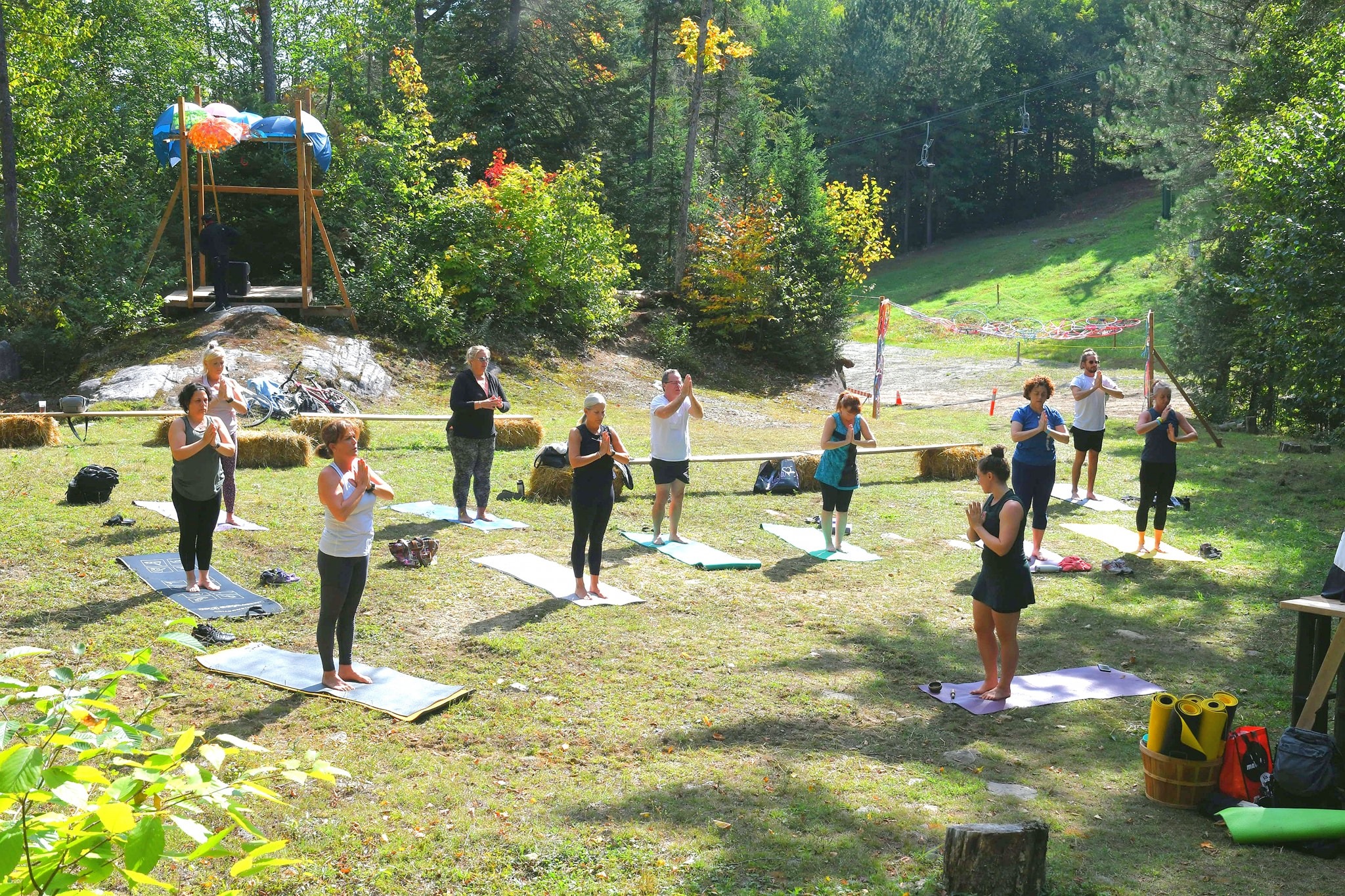 people practising yoga at Festival FOCUS